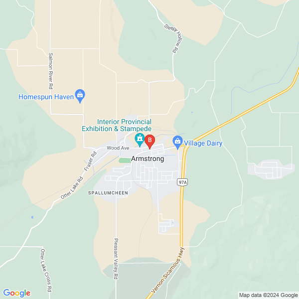 OnLocal Marketing location map: 3495 Pleasant Valley Rd, Armstrong, BC